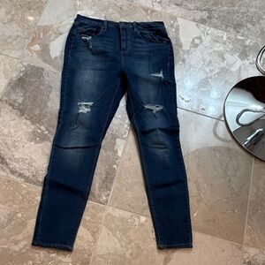 Mudd Dark Blue Distressed Skinny Jeans excellent Preowned condition